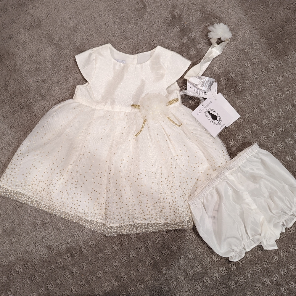 NWT Special Occasion by Marmellata Ivory Formal Dress Size 18M